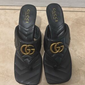 Gucci Black Sandal Heels Black, EU 41